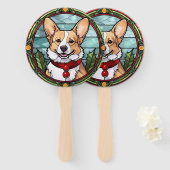 Corgi Stetti Glass Christmas Fächer (Vorne und Hinten)