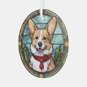 Corgi Stetti Glass Christmas Ornament Aus Glas (Vorderseite links)