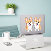Corgi Sticker (Laptop auf Schreibtisch)