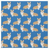 Corgi-Stoff - blaues Korgi-Stoffdesign Stoff (Muster)