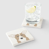 Corgi Stone Untersetzer (Seitenansicht)