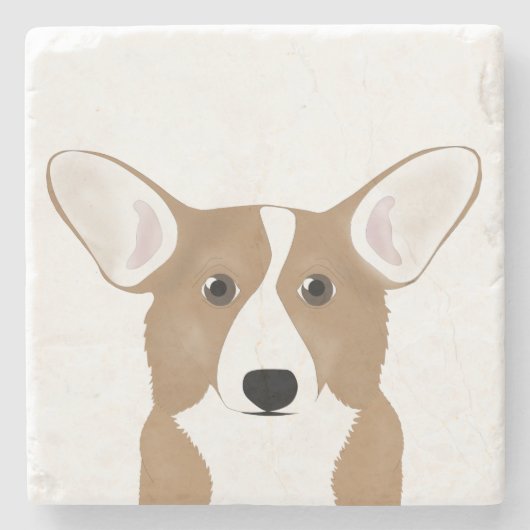 Corgi Stone Untersetzer (Vorderseite)