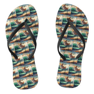 Corgi Strand Surfen Malerei Badesandalen