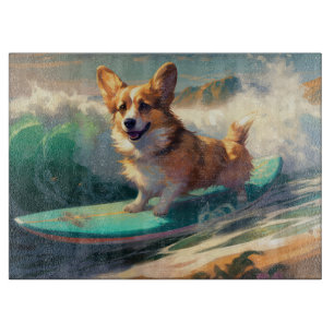 Corgi  Strand Surfen Malerei Schneidebrett