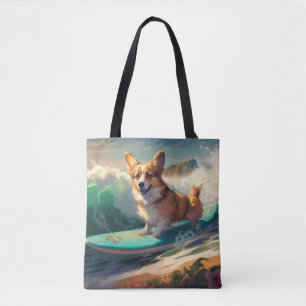Corgi  Strand Surfen Malerei Tasche