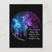 Corgi Suicide Awareness Bleibe Starke Dunkelste Na Postkarte (Vorderseite)