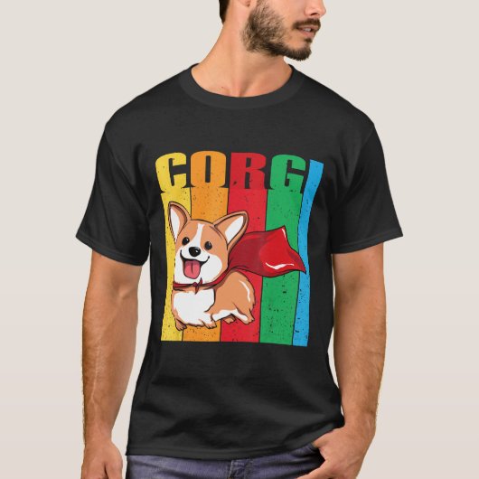 Corgi-Superheld T Dog T-Shirt (Vorderseite)