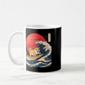 Corgi surft auf japanischer Welle _4 Kaffeetasse (Links)