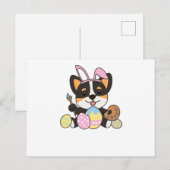 Corgi süß zu Ostern mit Ostereiern als Postkarte (Vorne/Hinten)