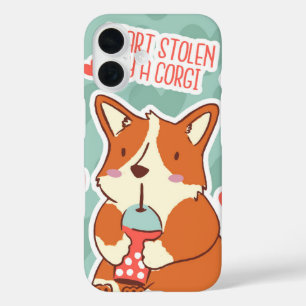 Corgi Süsse Boba Liebe Funny Dog Telefon iPhone 16 Hülle