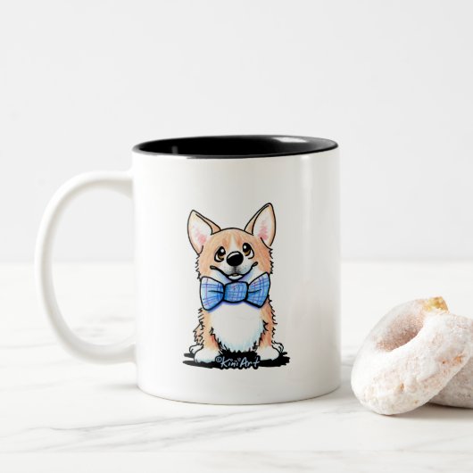 Corgi Süsse Zwei-Tone-Kaffee-Tasse Zweifarbige Tasse (Mit Donut)