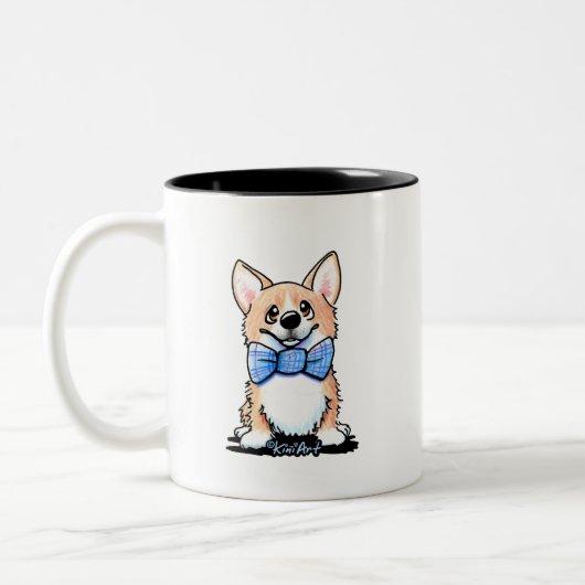 Corgi Süsse Zwei-Tone-Kaffee-Tasse Zweifarbige Tasse (Links)
