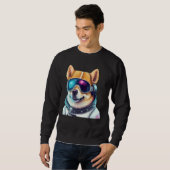 Corgi Takes on Space Astronaut Dog in Futuristic S Sweatshirt (Vorne ganz)