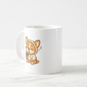Corgi-Tasse, Corgi-Float-Tasse, Corgi mit Sommer Kaffeetasse (Vorderseite Links)