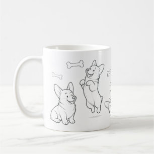 Corgi Tasse Süße Handgezeichnete Hund Kaffeetasse
