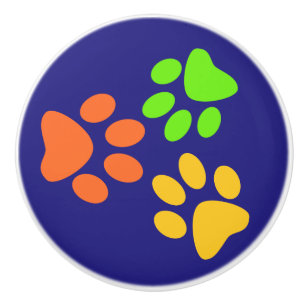 Corgi-Tatzen-Drucke Keramikknauf
