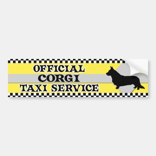 Corgi-Taxi-Service-Autoaufkleber (Wolljacke) Autoaufkleber (Vorne)