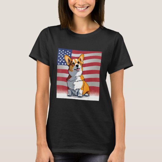 Corgi tees Corgi dog with American flag USA patrio (Vorderseite)