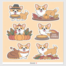 Corgi Thanksgiving  Aufkleber