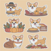 Corgi Thanksgiving Aufkleber (Vorderseite)