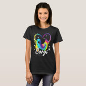 Corgi Tie Dye Regenbogen Hund T-Shirt (Vorne ganz)