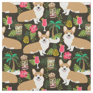 Corgi tiki tropisch stoff