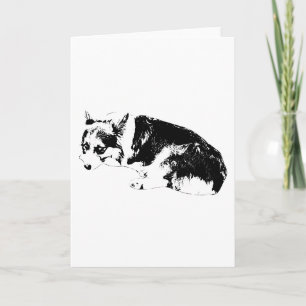 Corgi Tinte, warme Worte Karte