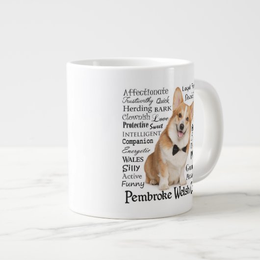 Corgi Tracks Jumbo Tasse (Vorderseite Rechts)