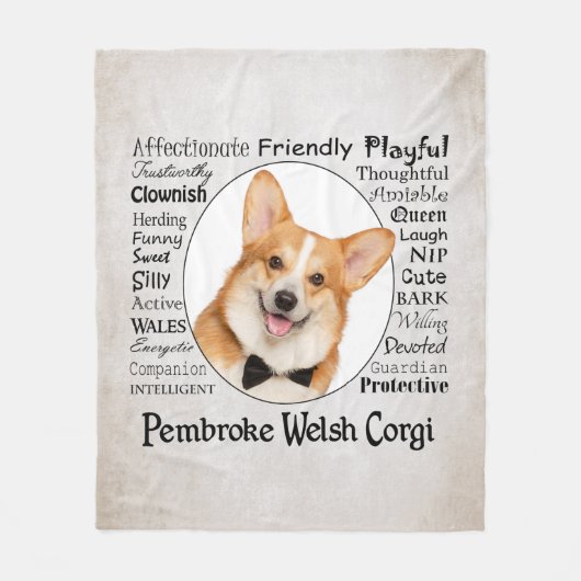 Corgi Traits Fleecedecke (Vorderseite)