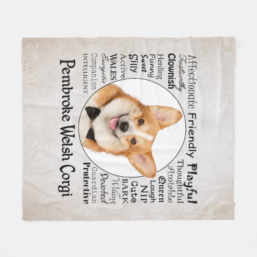 Corgi Traits Fleecedecke (Vorderseite (Horizontal))