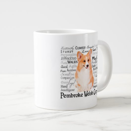 Corgi Traits Jumbo Tasse (Vorderseite Rechts)