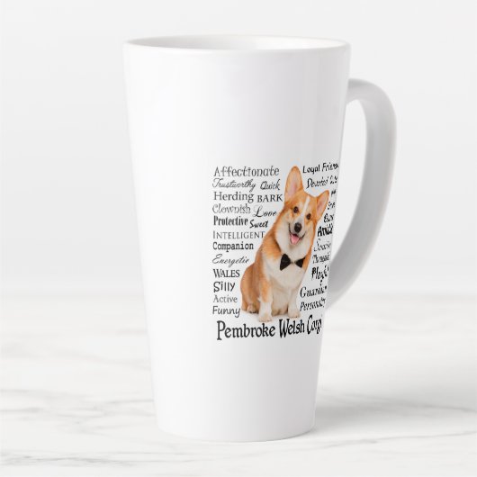 Corgi Traits Latte Tasse (Rechte Ecke)
