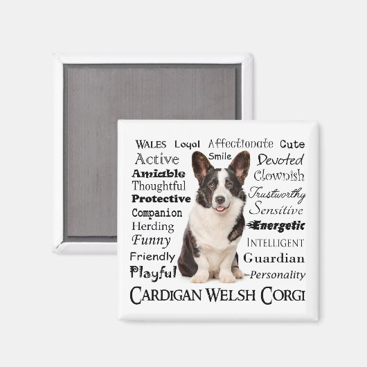 Corgi Traits Magnet (Vorderseite/Rückseite)
