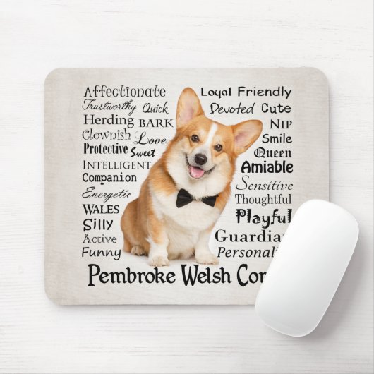 Corgi Traits Mousepad (Mit Mouse)