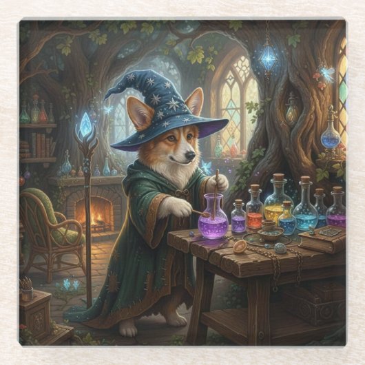 Corgi-Trankmeister Glasuntersetzer (Vorderseite)