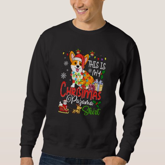 Corgi Tree Light Dog Xmas This Is My Christmas Paj Sweatshirt (Vorderseite)
