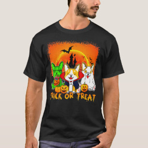 Corgi Trick Or Treat Monster Dracula T-Shirt