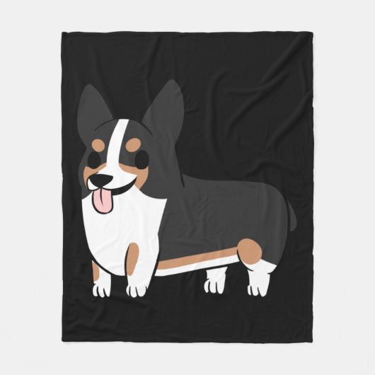 Corgi tricolore fleecedecke (Vorderseite)