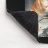 Corgi trinkt Eiskaffee lustiger Tier-Meme Corgi Mousepad (Ecke)