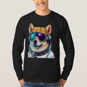 Corgi tritt gegen Weltraum-Astronauten-Hund in fut T-Shirt