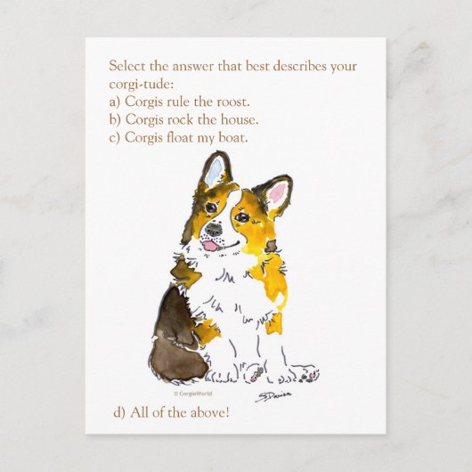 Corgi-tude Postcard Postkarte (Vorderseite)