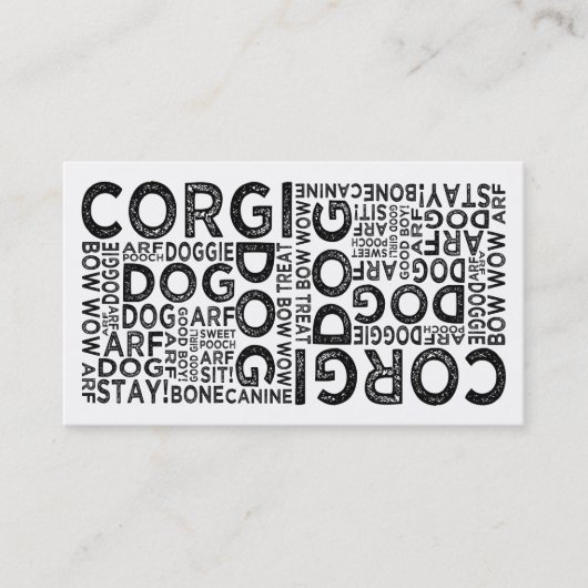 Corgi Typografie Visitenkarte (Vorderseite)