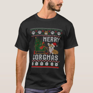 Corgi Ugly Christmas Sweater Merry Corgmas Santa C T-Shirt