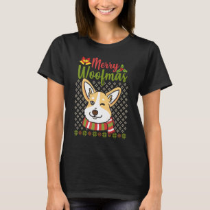 Corgi Ugly Christmas Sweater Merry Woofmas Dog Pub T-Shirt