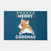 Corgi Ugly Christmas Sweater Style Merry Corgmas Fußmatte (Vorderseite)