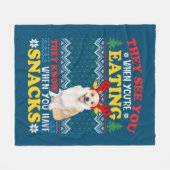 Corgi Ugly Christmas They See You're Eating Xmas Fleecedecke (Vorderseite (Horizontal))