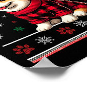 Corgi Ugly Funny Weihnachtsfeier Weihnachtsmannmüt Poster (Ecke)
