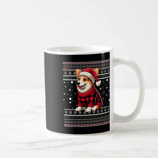 Corgi Ugly Funny Weihnachtsmannmütze Buffalo Karie Kaffeetasse (Rechts)