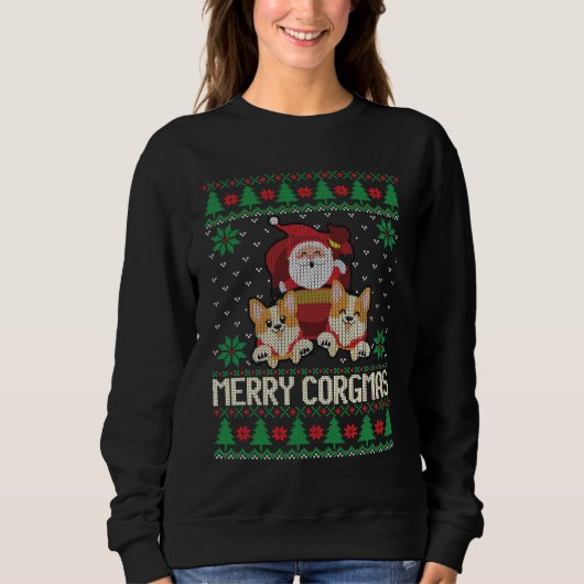 Corgi Ugly Sweater Xmas Sweatshirt (Vorderseite)