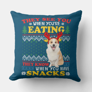 Corgi Ugly Weihnachten sie sehen Sie essen Weihnac Kissen